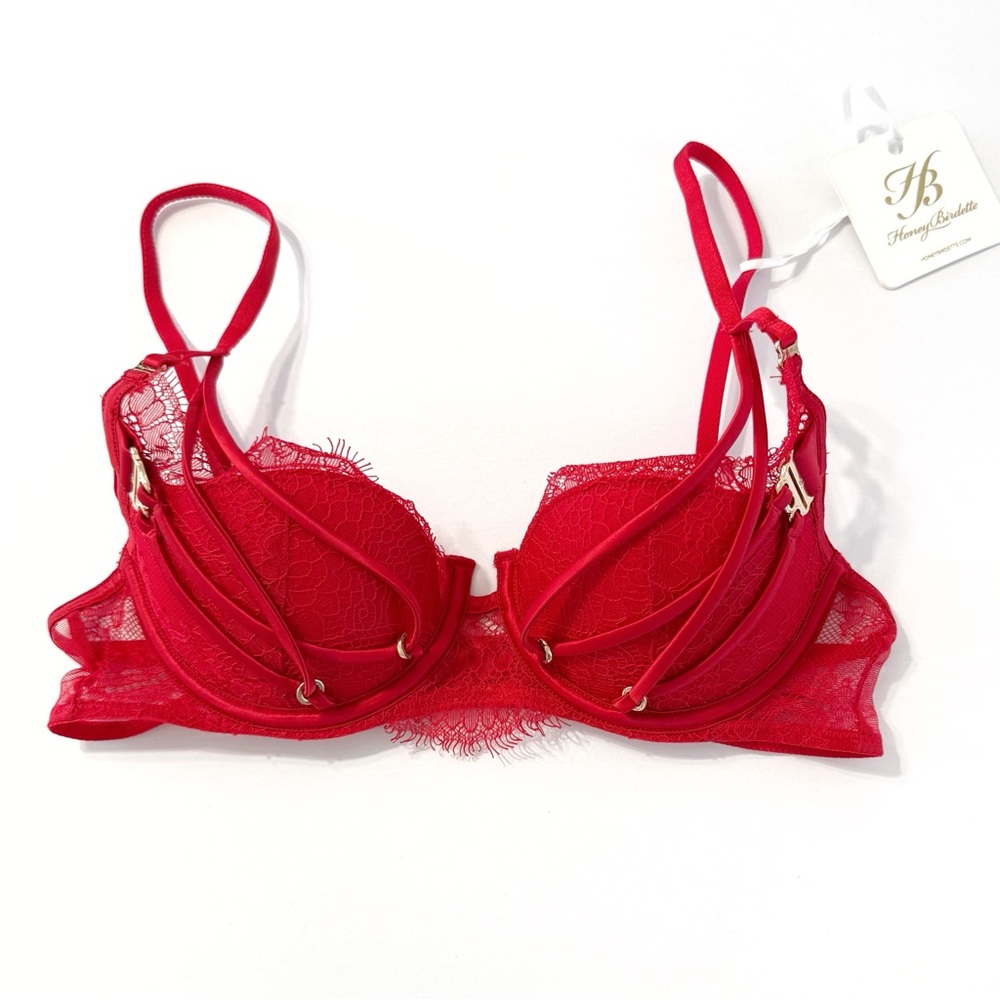 HONEY BIRDETTE TANGO RED TESSA LACE CONTOUR PUSH-UP BRA